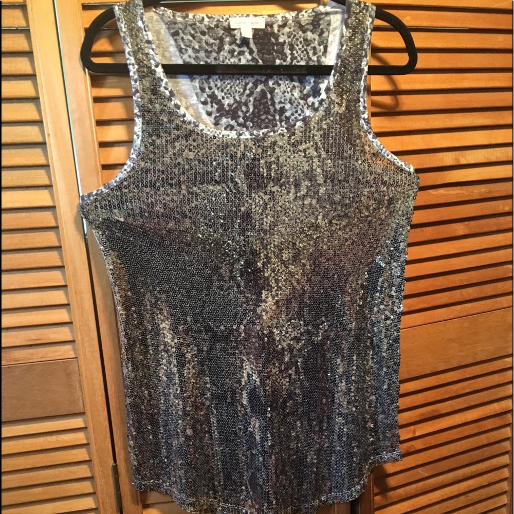 Anthropologie Silence+ Noise Sequins Tank Top
